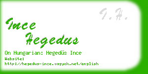 ince hegedus business card
